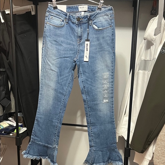 William Rast Denim - William Rast Blue Flare Jeans with Frayed Hem